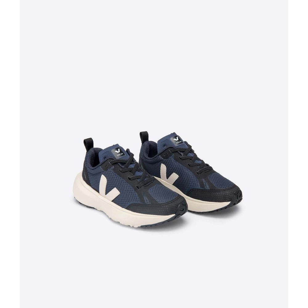 Veja CANARY ELASTIC LACE Sko Barn Marineblå | NO 770VRW